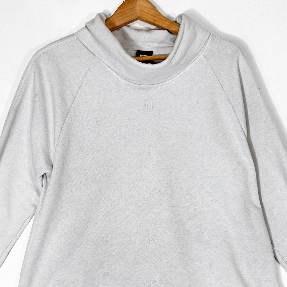 Nike Women Funnel Neck Pullover Sweatshirt Size M Vertical‎ Logo Cozy